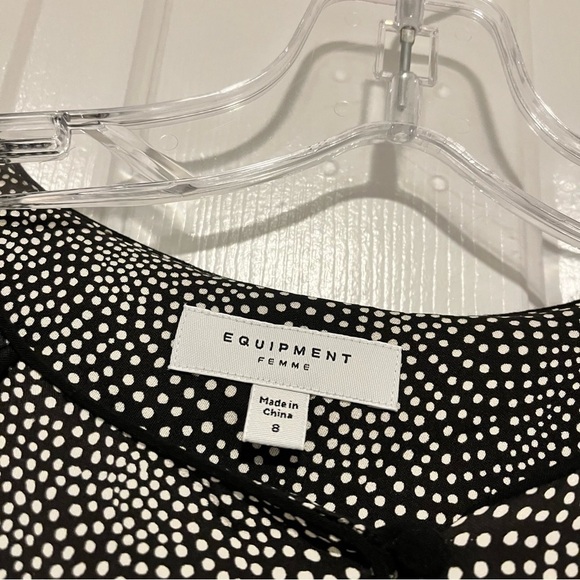 Equipment Femme Abelina Belted Dress True Black Sandshell Size 8 P1 - Picture 4 of 9